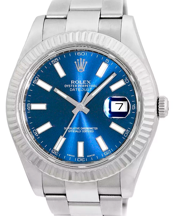 Rolex Datejust II 41MM Blue Sunburst Dial Oyster Bracelet (116334)