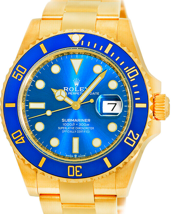 2022 Rolex Submariner Date 41MM Blue Dial Yellow Gold Bracelet (126618LB)