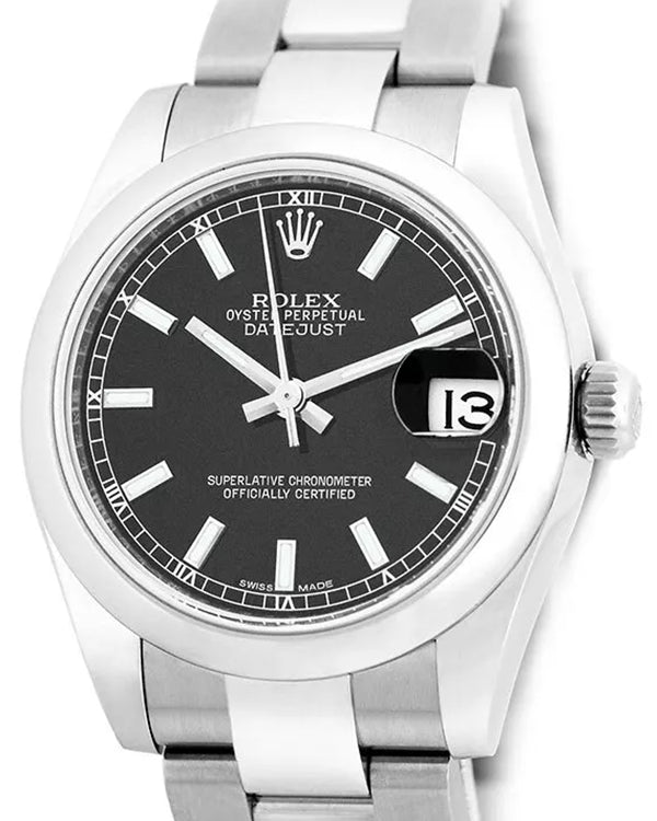 2018 Rolex Datejust 31MM Black Dial Oyster Bracelet (178240)