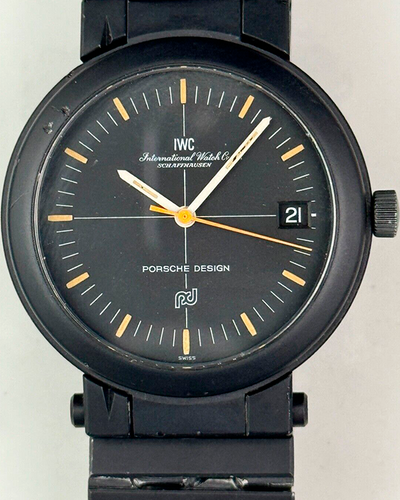 IWC Schaffhausen Porsche Design Compass Vintage 38MM Black Dial Aluminum Bracelet (IW3510)