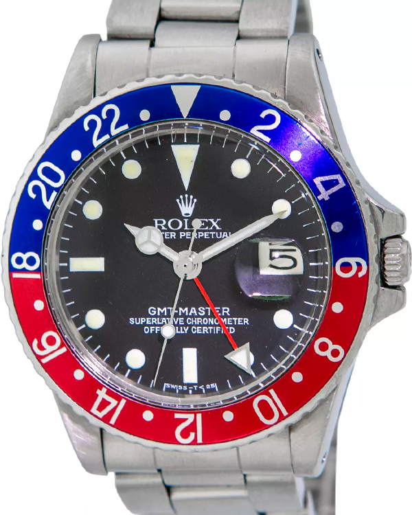 Rolex GMT-Master "Pepsi" 40MM Black Dial Oyster Bracelet (1675)