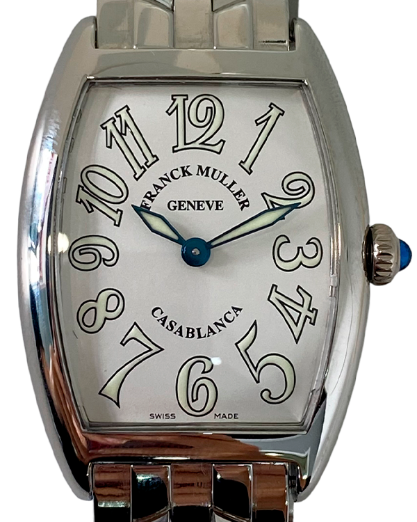 Franck Muller Casablanca Tonneau 35x25MM Quartz White Dial Steel Bracelet (1752QZ)