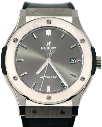 Hublot Classic Fusion Racing 45MM Grey Dial Leather/Rubber Strap (511.NX.7071.LR)