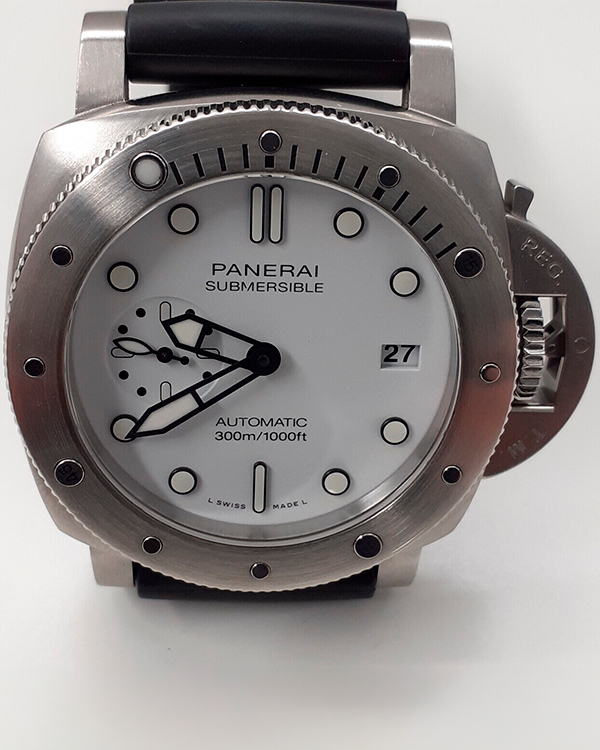 Panerai Luminor Submersible 42mm White Dial Rubber Strap (PAM01223)