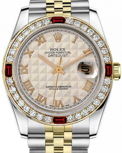 Rolex Lady-Datejust 26MM Aftermarket Bezel White Dial Two-Tone Jubilee Bracelet (69173)