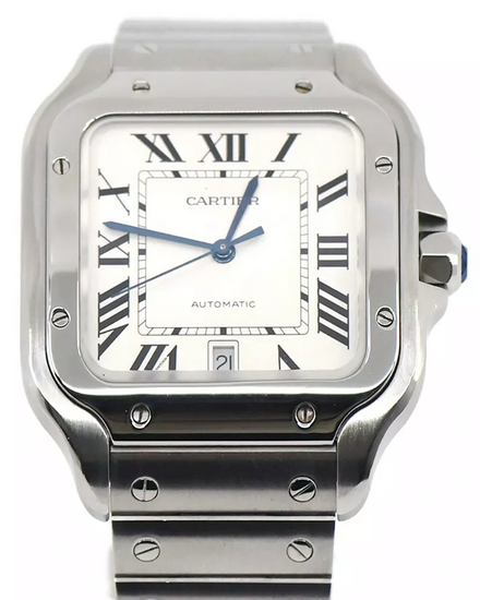 Cartier Santos De Cartier 39.8MM White Dial Steel Bracelet (WSSA0018)