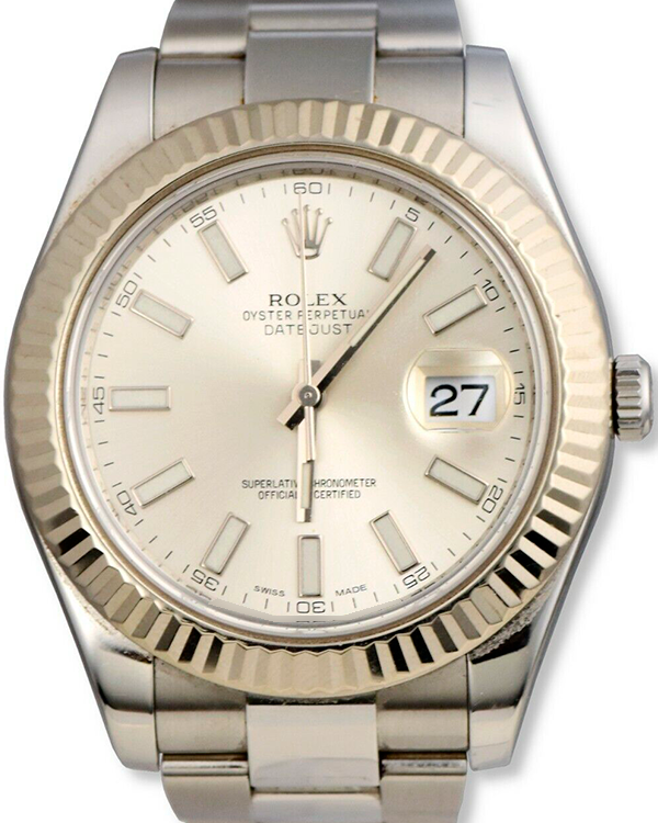 2013 Rolex Datejust II 41MM Silver Dial Oyster Bracelet (116334)