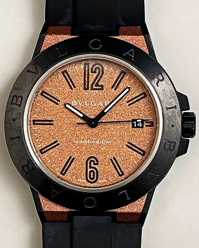 Bvlgari Diagono Magnesium 41MM Salmon Dial Rubber Strap (DG41SMC)