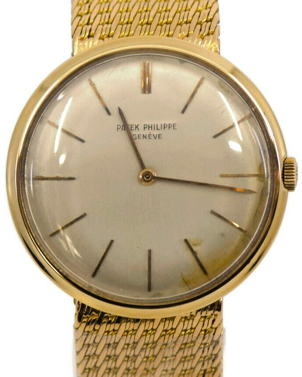 Patek Philippe Calatrava 34.5MM Silver Dial Yellow Gold Bracelet (2591)