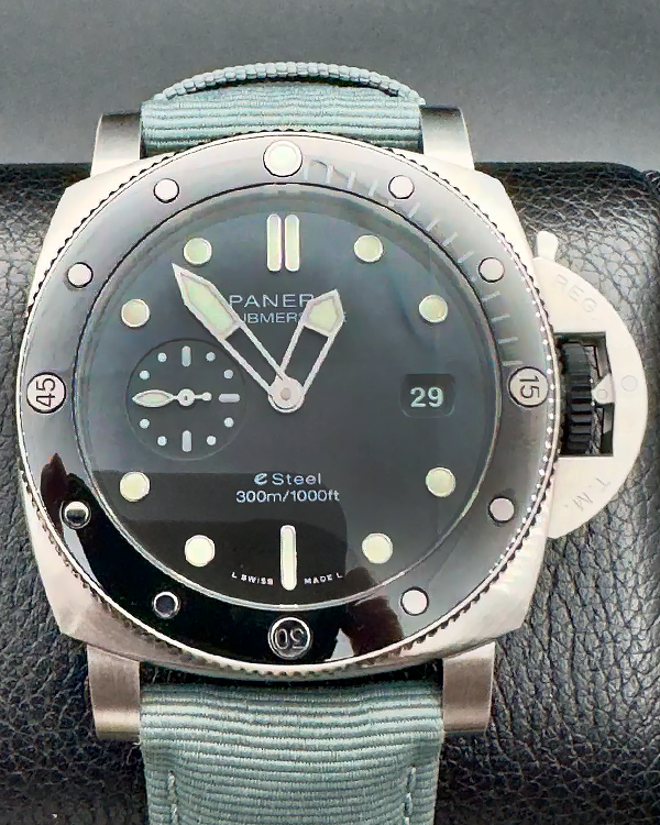 Panerai Luminor Submersible "Grigio Roccia E-Steel" 44MM Grey Dial Textile Strap (PAM01288)