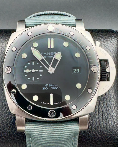 Panerai Luminor Submersible "Grigio Roccia E-Steel" 44MM Grey Dial Textile Strap (PAM01288)