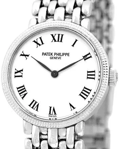 Patek Philippe Calatrava 25MM White Dial White Gold Bracelet (4809)