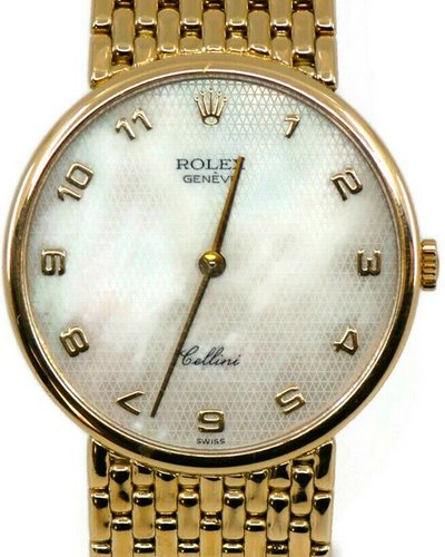Rolex Cellini 32MM Mother of Pearl Dial Yellow Gold Bracelet (5042)