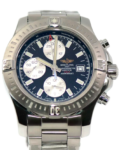 Breitling Colt Chronograph 44MM Black Dial Steel Bracelet (A13388)