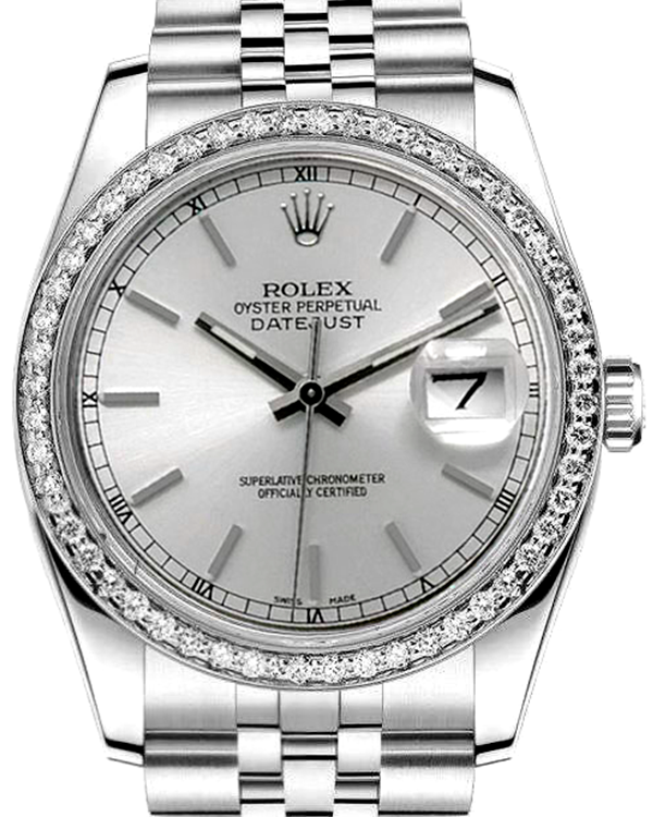 Rolex Datejust 31MM Silver Dial Steel Bracelet Aftermarket Diamonds (68274)