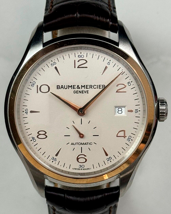 Baume & Mercier Clifton 41MM Silver Dial Leather Strap (M0A10139 ...