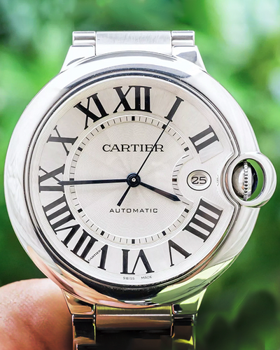 Cartier Ballon Bleu de Cartier 42MM White Dial Steel Bracelet (W69012Z4)