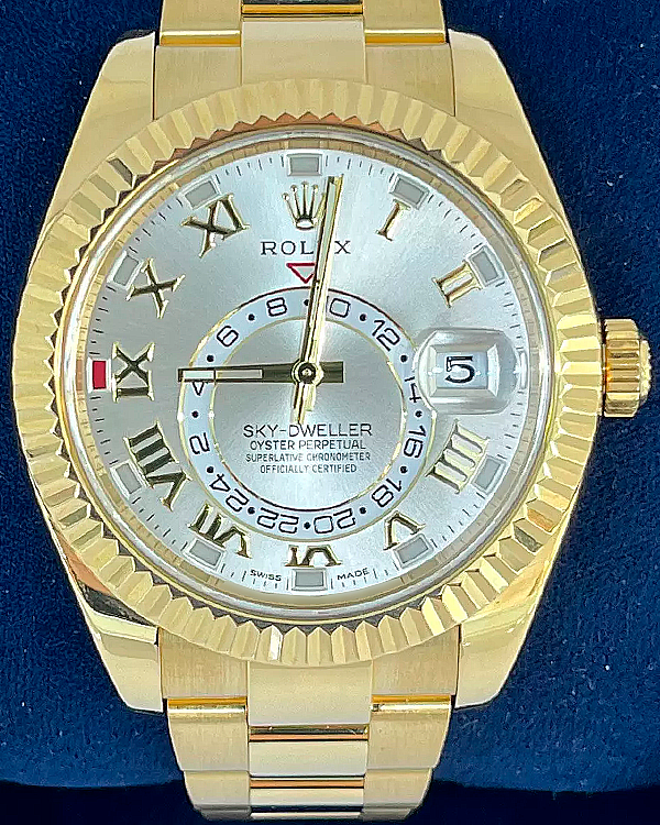 Rolex Sky-Dweller 42MM Silver Dial Yellow Gold Bracelet (326938)