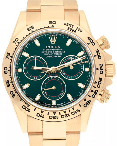 2019 Rolex Cosmograph Daytona 40MM Green "John Mayer" Dial Yellow Gold Bracelet (116508)