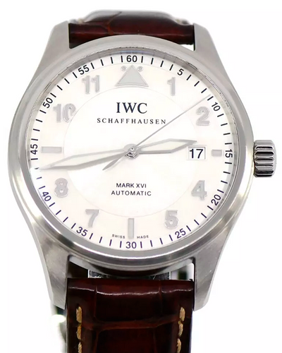 2010 IWC Schaffhausen Pilot "XVI Spitfire" 39MM Silver Dial Leather Strap (IW325502)