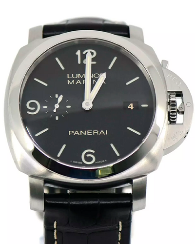 2013 Panerai Luminor Marina 44MM Black Dial Leather Strap (PAM00312)