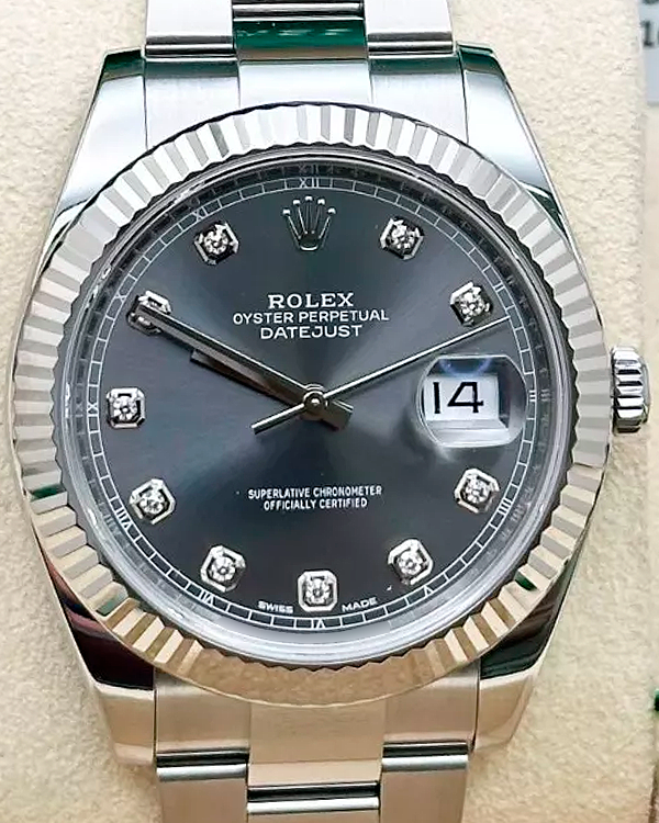 2017 Rolex Datejust 41MM Dark Rhodium Dial Oyster Bracelet (126334)