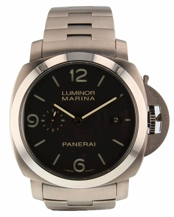 Panerai Luminor Marina 44MM Brown Dial Titanium Bracelet (PAM00352)