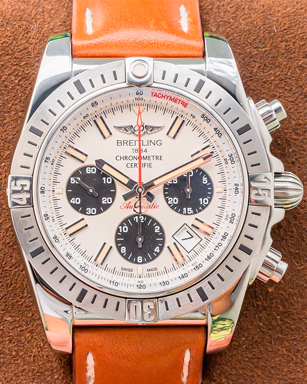 Breitling Chronomat "Airborne" 44MM Beige Dial Leather Strap (AB01154G/G786)