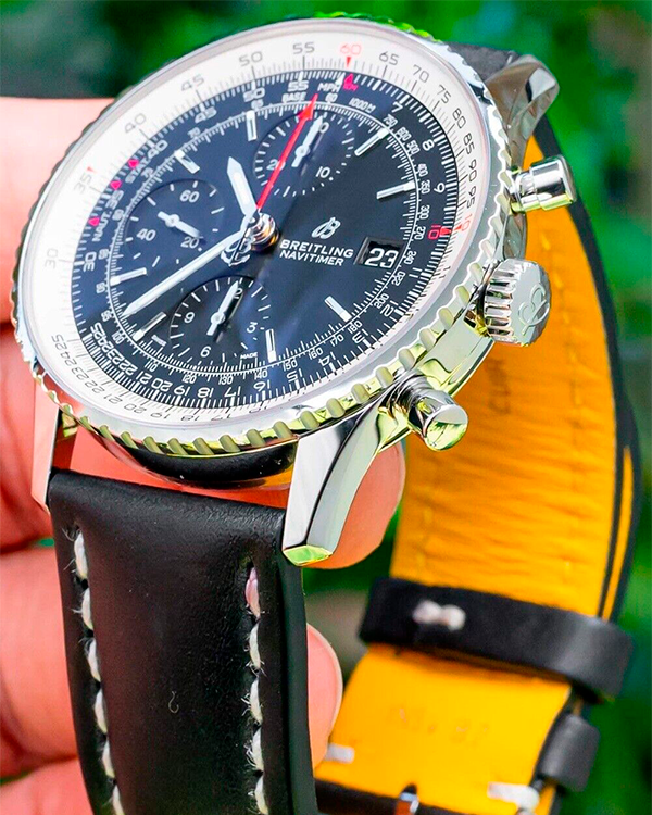 Navitimer Strap 2018 Breitling Navitimer Heritage 41MM Black Dial Leather Strap (A1332 ...