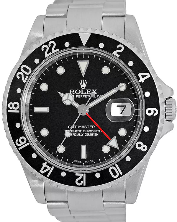 2000 (P serial) Rolex GMT-Master II 40MM Black Dial Steel Bracelet (16710)