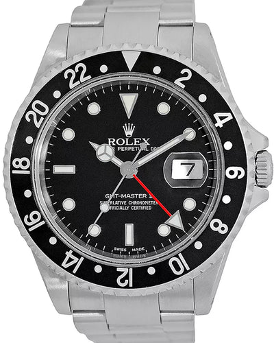 2000 (P serial) Rolex GMT-Master II 40MM Black Dial Steel Bracelet (16710)