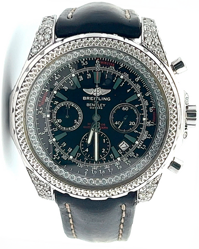 Breitling Bentley Motors 48MM Black Dial Leather Strap (A25362)
