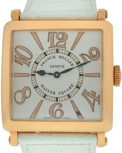 Franck Muller Master Square 36MM Quartz White Dial Leather Strap (6002 H QZ REL 6/6)