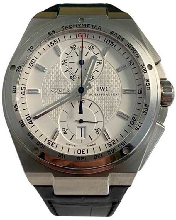 IWC Schaffhausen Ingenieur Chronograph 45.5MM White Dial Leather Strap (IW378405)