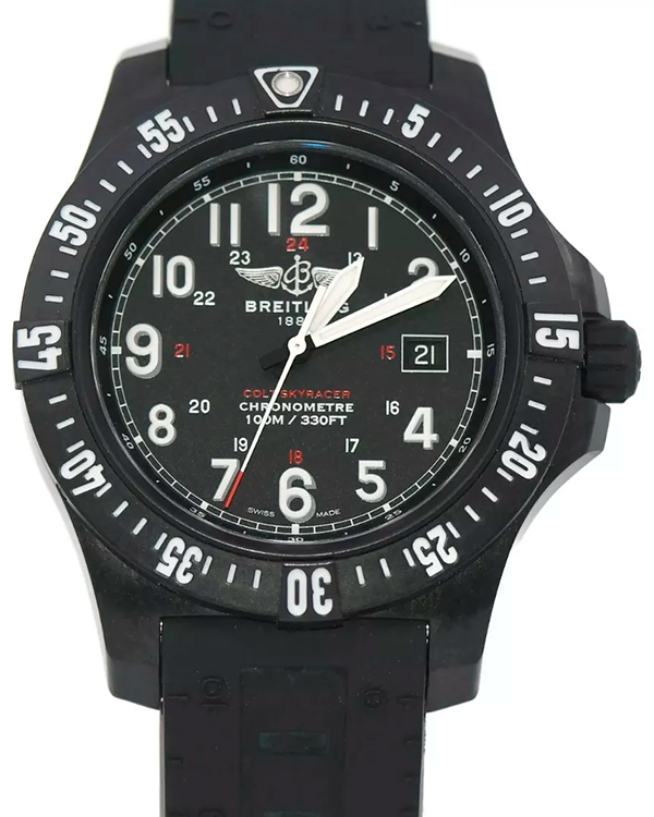 2020 Breitling Colt Skyracer 45MM Quartz Black Dial Rubber Strap (X74320E4/BF87)