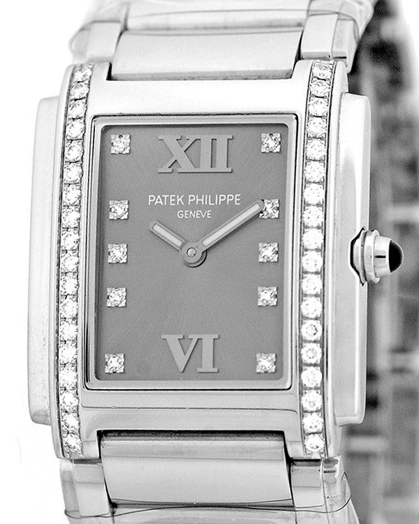 Patek Philippe Twenty-4 25X30MM Quartz Slate Dial Steel Bracelet (4910/10A)