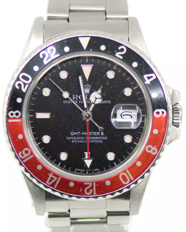 Rolex GMT-Master II "Coke Fat Lady” 40MM Black Dial Oyster Bracelet (16760)