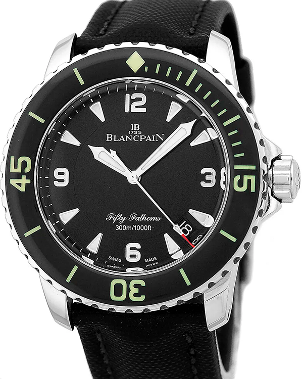 2022 Blancpain Fifty Fathoms 45MM Black Dial Textile Strap (5015-1130-52A)