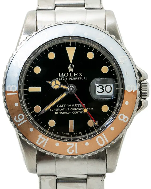 Rolex GMT-Master "Pepsi" Faded 40MM Brown Dial Steel Bracelet (1675)