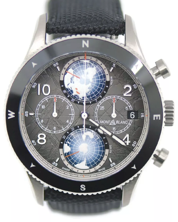 2023 Montblanc 1858 Geosphere Chronograph 0 Oxygen L.E. 44MM Grey Dial Textile Strap (130811)