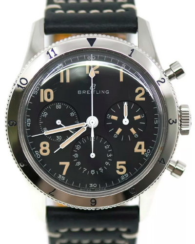 2024 Breitling Aviator 8 Aviator Ref. 765 1953 Re-Edition 41MM Black Dial Leather Strap (AB0920)