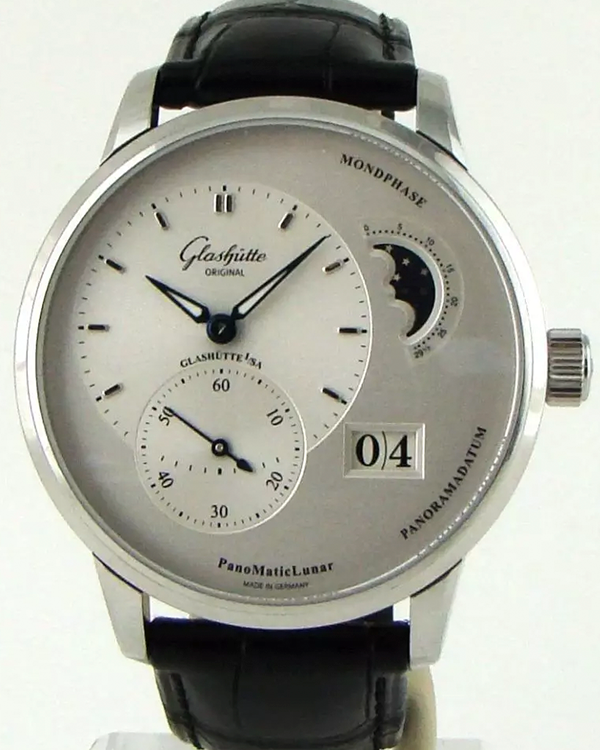 2024 Glashütte Original PanoMaticLunar 40MM Silver Dial Leather Strap (1-90-02-42-32-61)