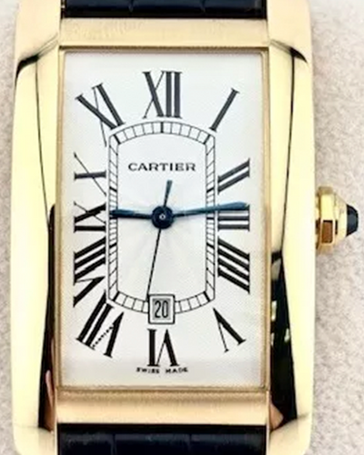 Cartier Tank Américaine Large 45MM White Dial Leather Strap (2329)