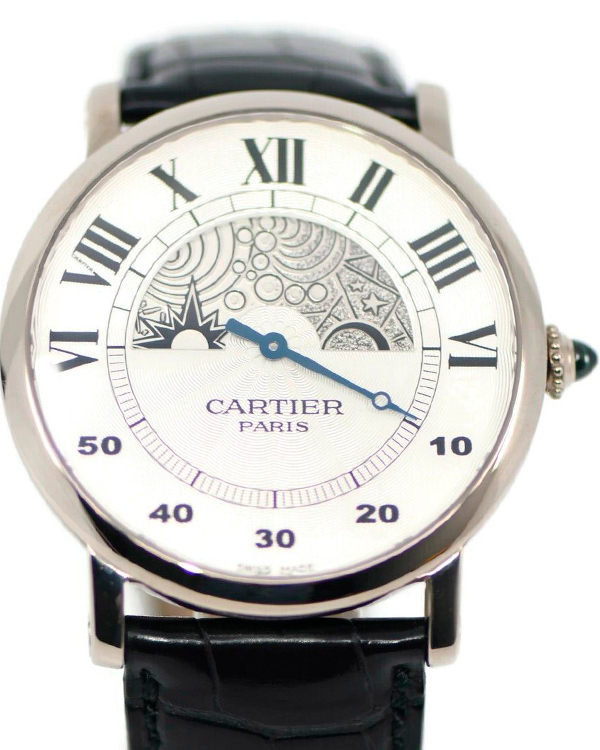 2008 Cartier Rotonde De Cartier Day/Night 42MM Silver Dial Leather Strap (W1550151)