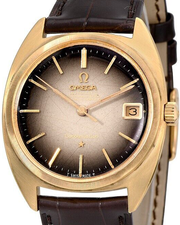 Omega Constellation Vintage 36MM Brown Spider Dial Aftermarket Leather Strap (168.009)