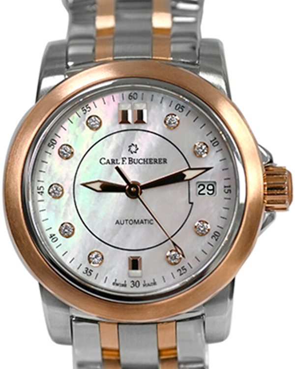 Carl F. Bucherer Patravi 27MM Mother Of Pearl Dial Two-Tone Bracelet (10621.07)