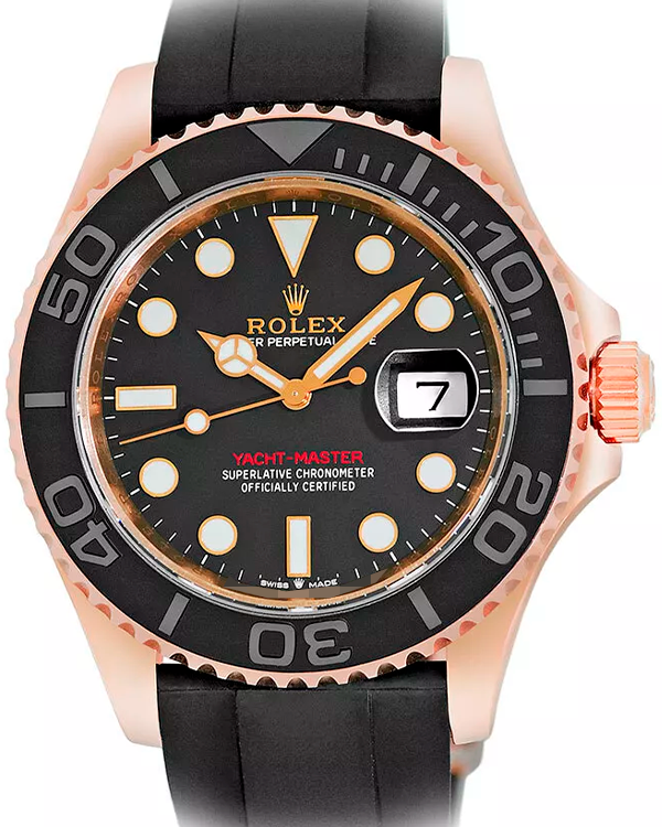 Rolex Yacht-Master 40MM Black Dial Oysterflex Strap (126655)