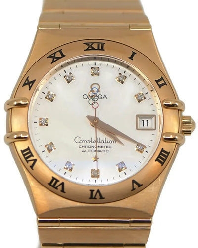 Omega Constellation Olympic Beijing 2008 Limited Edition 35MM Silver Dial Rose Gold Bracelet (111.50.36.10.52.00)