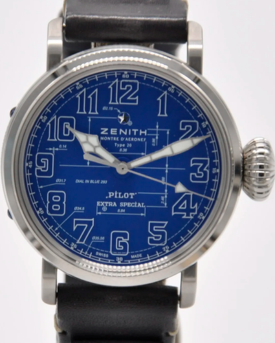 2022 Zenith Pilot Type 20 L.E 45MM Blue Dial Leather Strap (03.2435.679/51.I012)