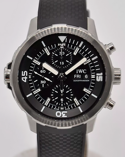 2015 IWC Schaffhausen Aquatimer Chronograph  44MM Black Dial Rubber Strap (IW376803)